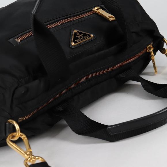 PRADA Hand Bag Nylon 2way Black Gold Auth yk19352V - Picture 6 of 16